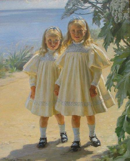 Peder Severin Kroyer The Benzon daughters oil painting image